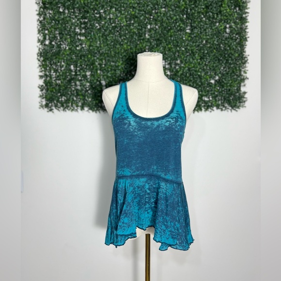 We the Free Irma Turquoise Burnout Hi-Lo Tank Top Size Small - Picture 1 of 10